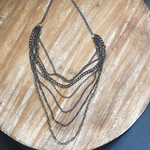 Express multi-metal chain layered necklace